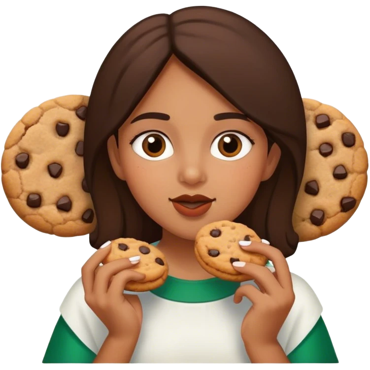 Mexican girl eating cookies emoji