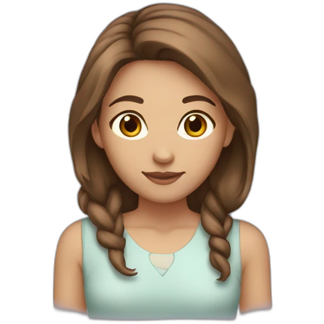 Girl-with-brown-hair-brown-eyes-light-skin. emoji