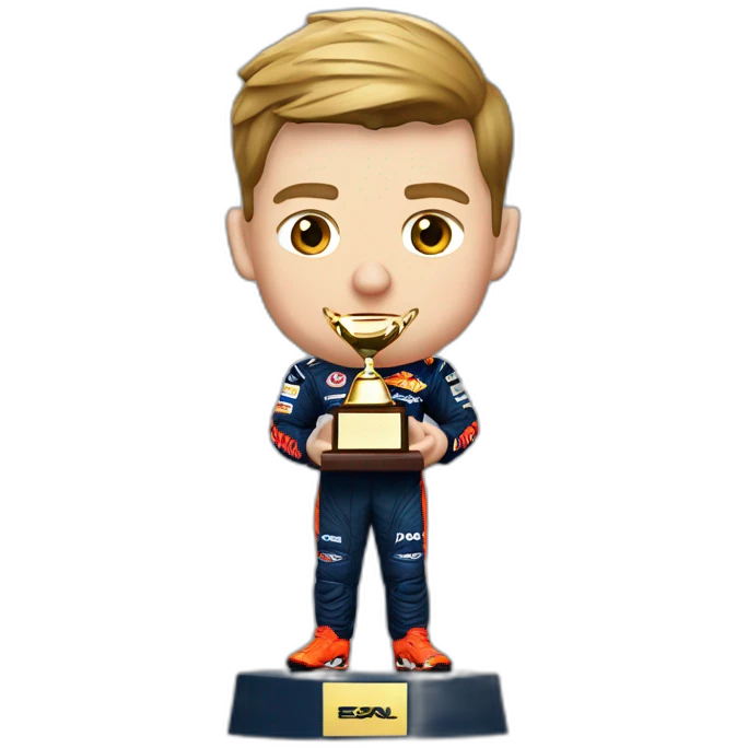 Max verstappen qui soulève un trophée emoji