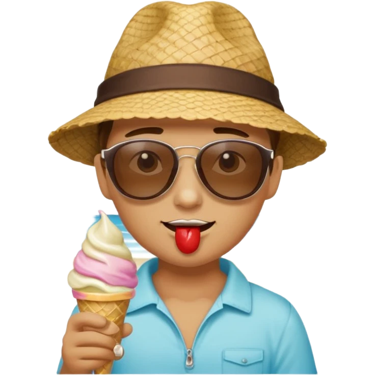 Sea, Ice Cream, Sun emoji