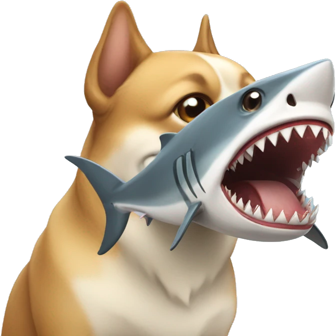 Dog with shark  emoji