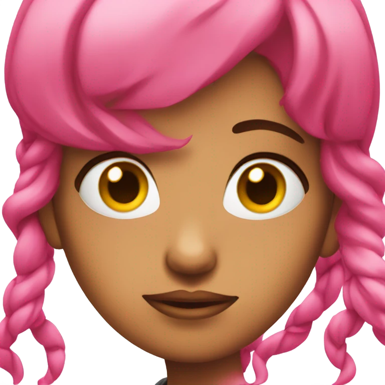 Girl with hot pink hair mesmerized  emoji
