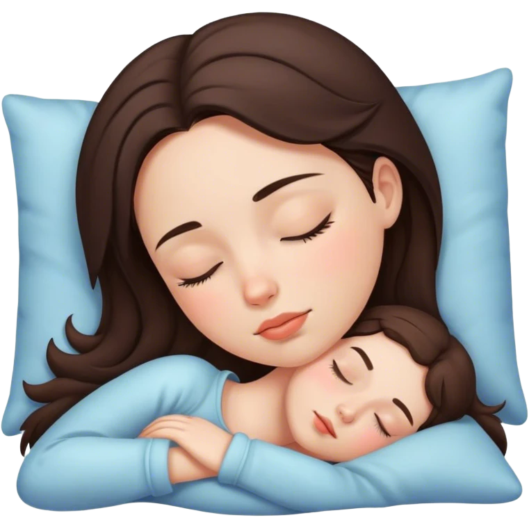 Brunette girl sleepin emoji