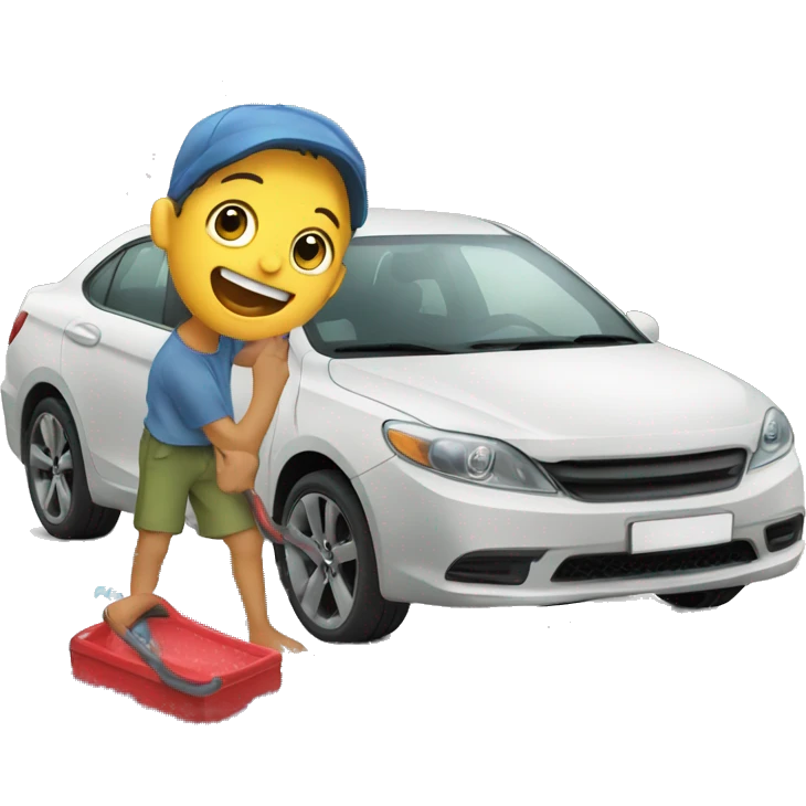 Kid washing car emoji