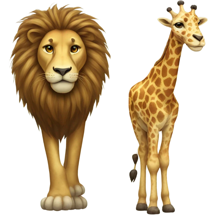a lion with a giraffe mutated emoji