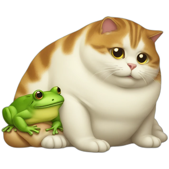 Fat-cat-eating-a-frog emoji