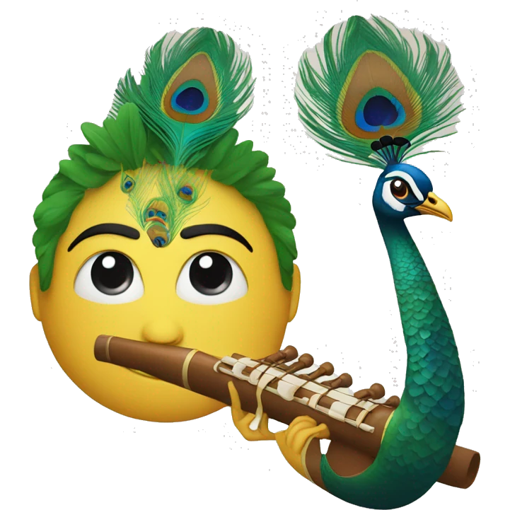 Bansuri with peacock  emoji