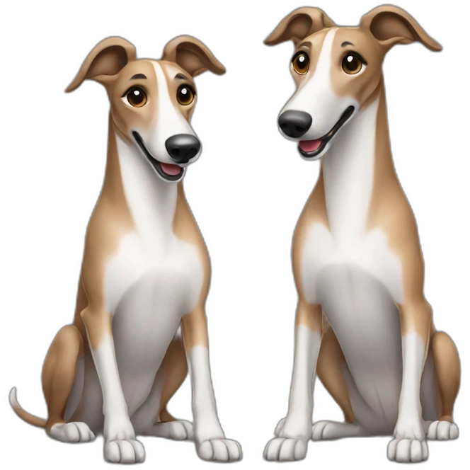 greyhound pair brown and grey emoji