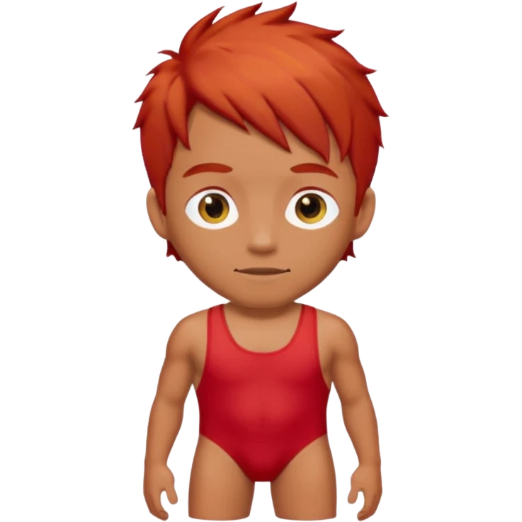 man in bathing suits with red hair emoji