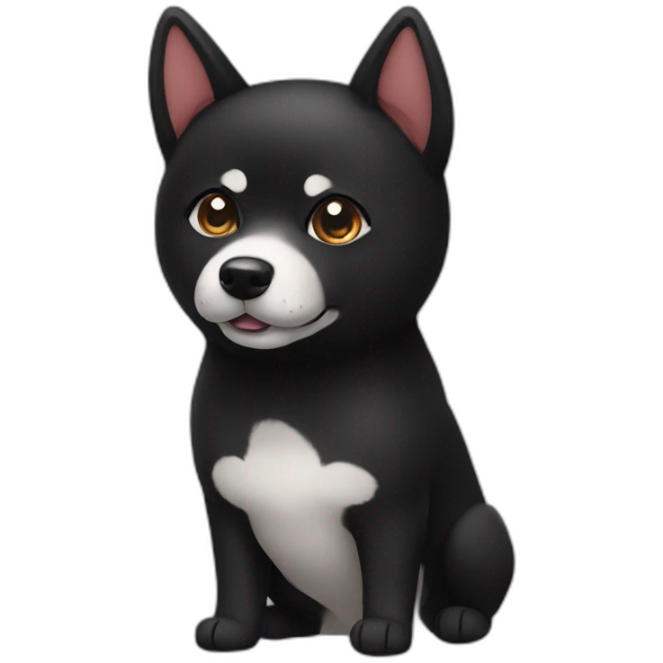 Black shiba inu with hearted eyes emoji