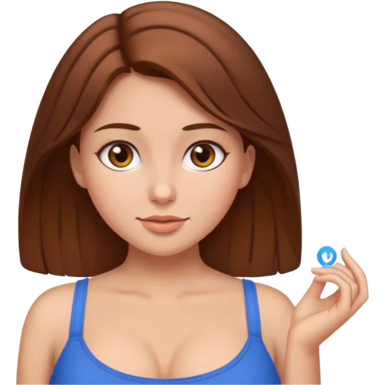 girl with brown hair boobs out emoji