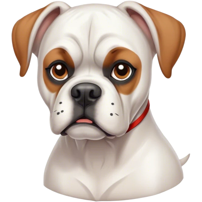 White boxer dog emoji