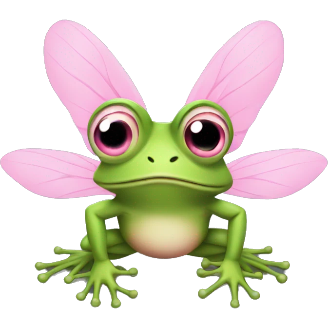 frog with pink wings, no background emoji