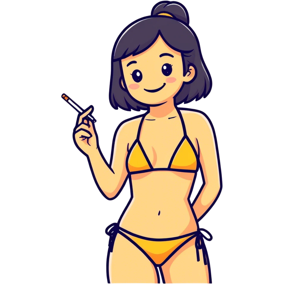 Bikini girl beach joint  emoji