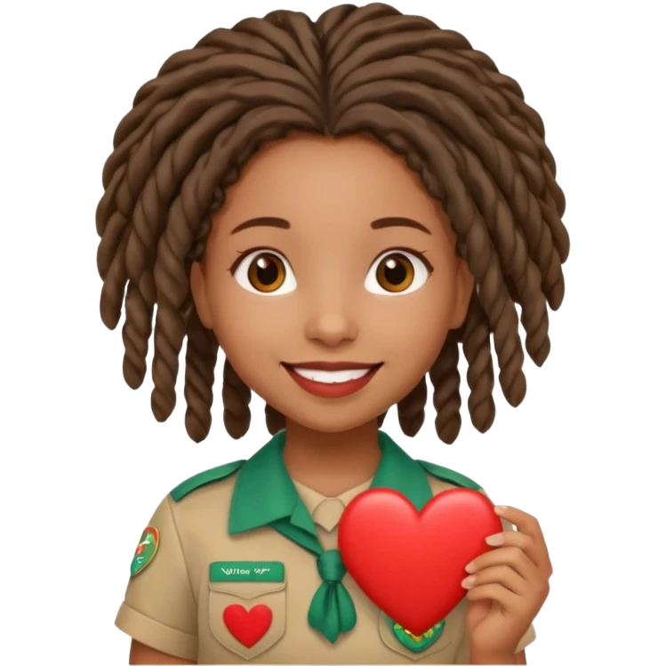 Girl Scouts African American girl with locs heart  emoji