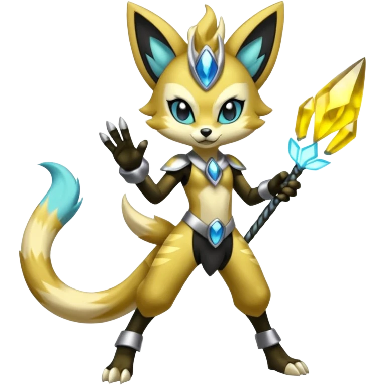 Shiny Furry Anthro Meloetta-Zeraora-Protogen-Primagen-Pokémon-Fakémon-creature emoji