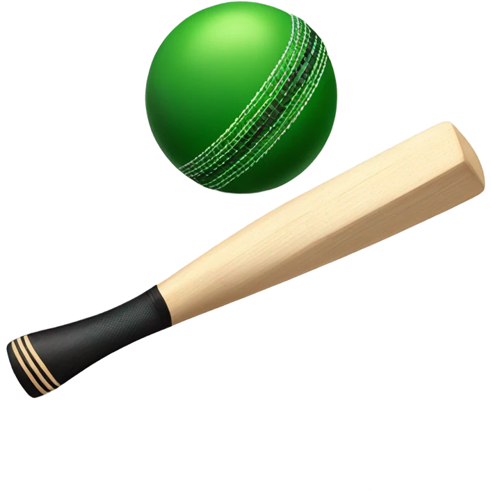 Cricket bat hitting a cricket ball emoji