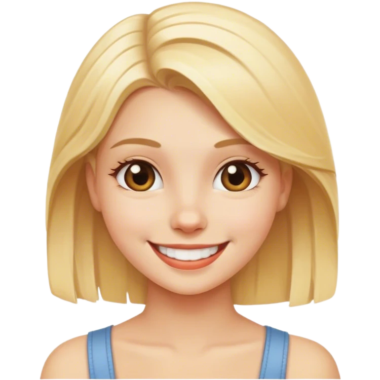 smiling blonde girl portrait emoji