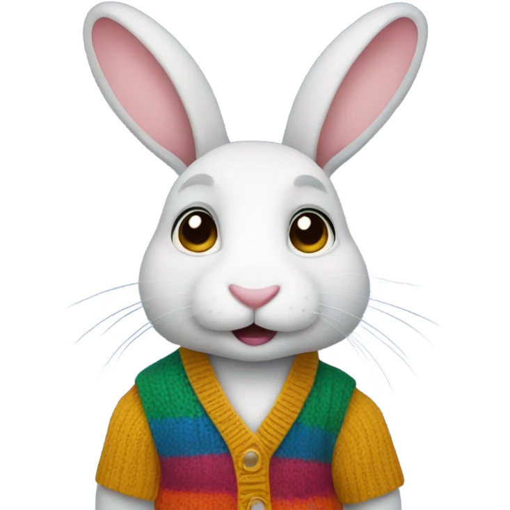 Rabbit wearing a sweater vest emoji