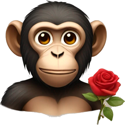 monkey with rose  on the head emoji