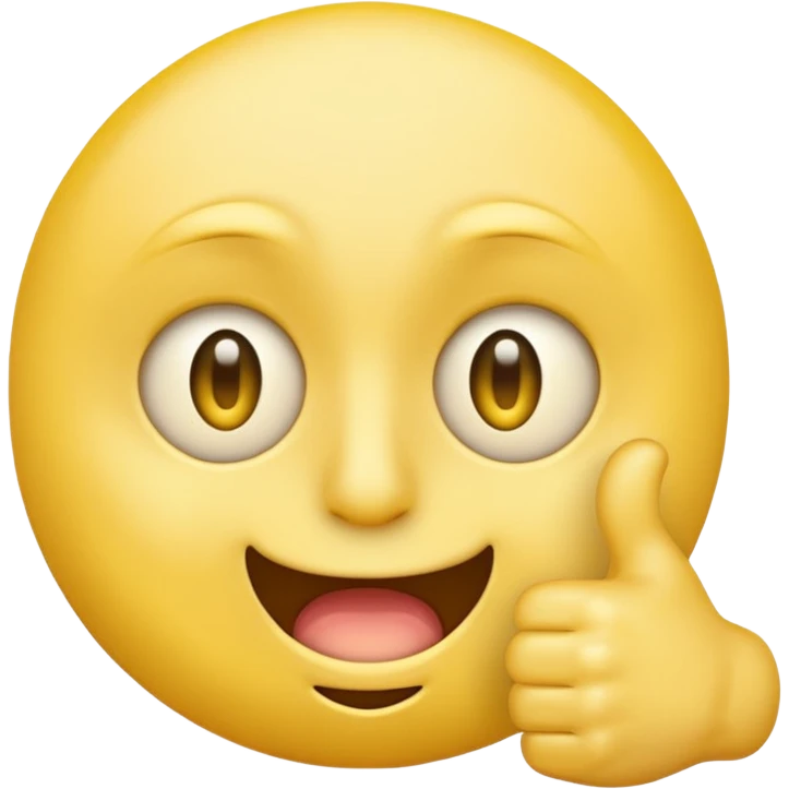 Original yellow Emoji face stressed out with one eye half open quivering out of anxiety and a singular thumbs up sticking out.  emoji