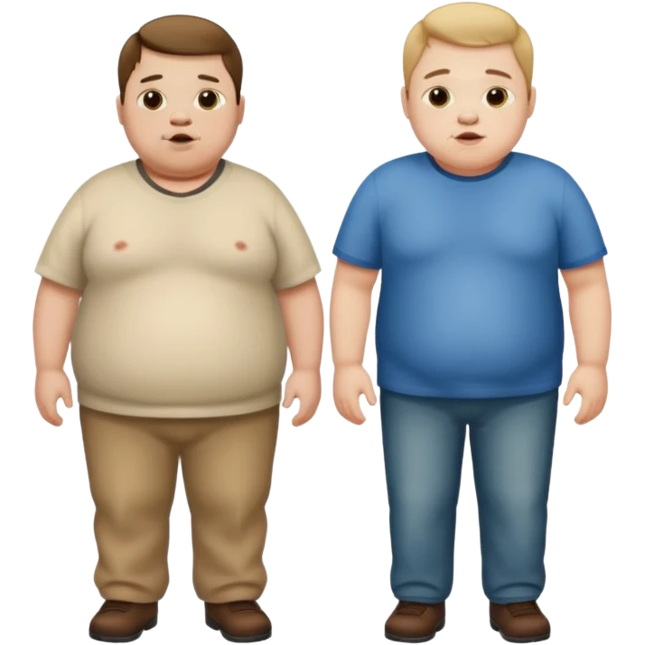 obease guy and a guy with down syndrome and cleph lip standing there emoji