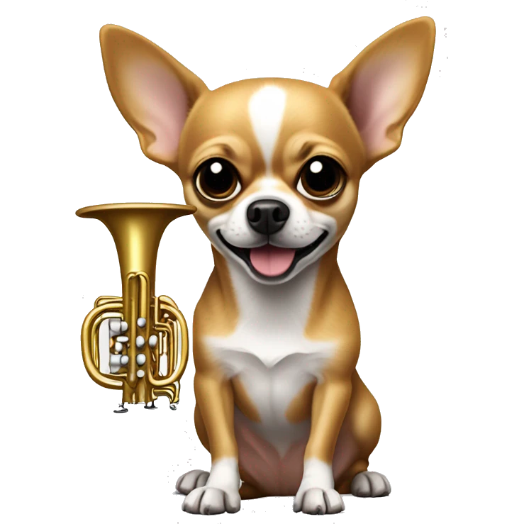 chihuahua qui joue de la trompette emoji