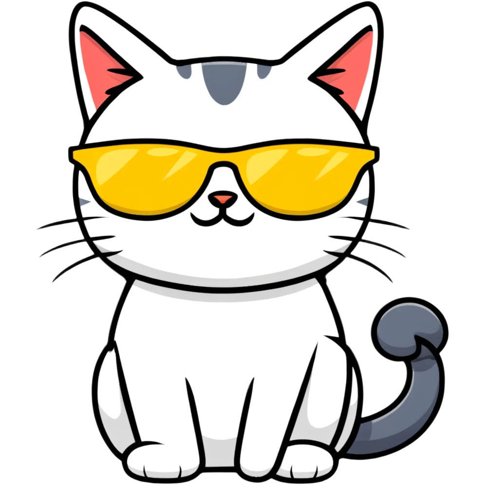 Cat with sunglasses emoji