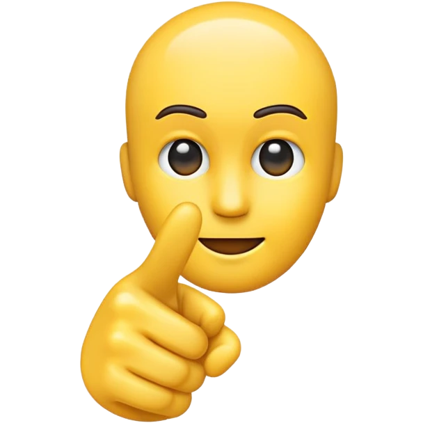 Make an emoji with a finger pointing toward the emoji head. Discord-style. emoji