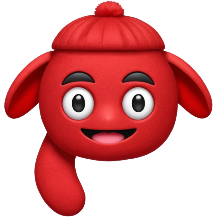 cute sock puppet, button eyes, chibi emoji