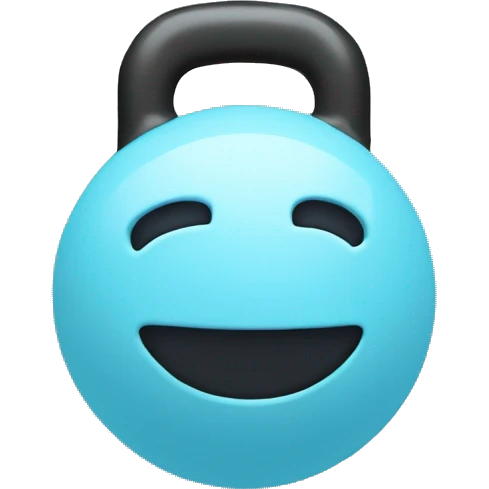Light blue colored bumbell weight emoji