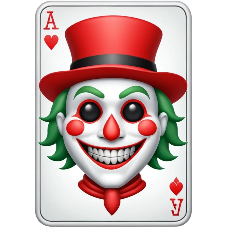 poker card with a funny jolly joker inside the card (machine os icon) emoji