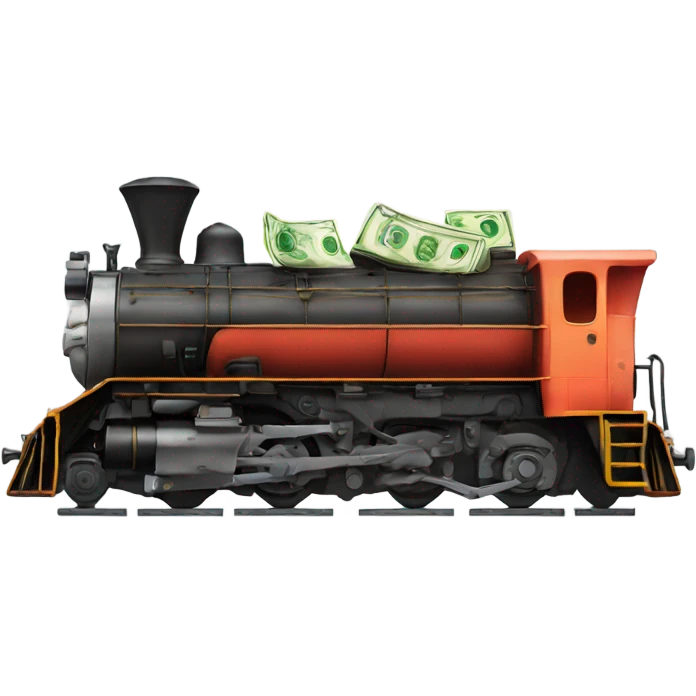 Locomotive with money  emoji