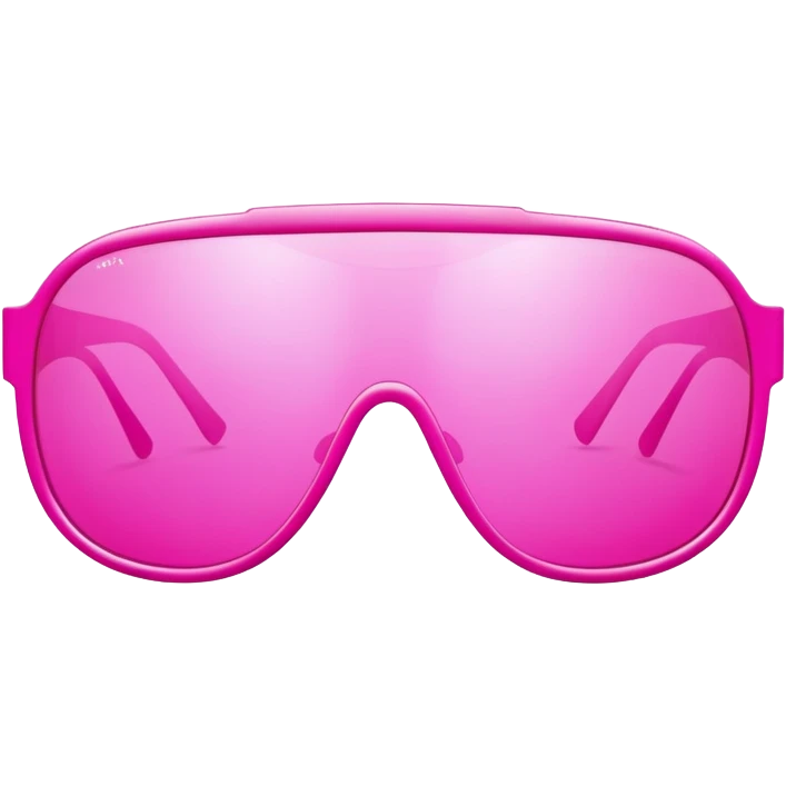oversized bold pink shield sunglasses, maximum thickness, dramatic Y2K design emoji