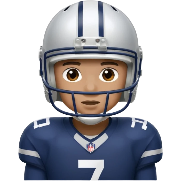 football player wearing white, silver, navy blue colors, and helmet should say 784 emoji
