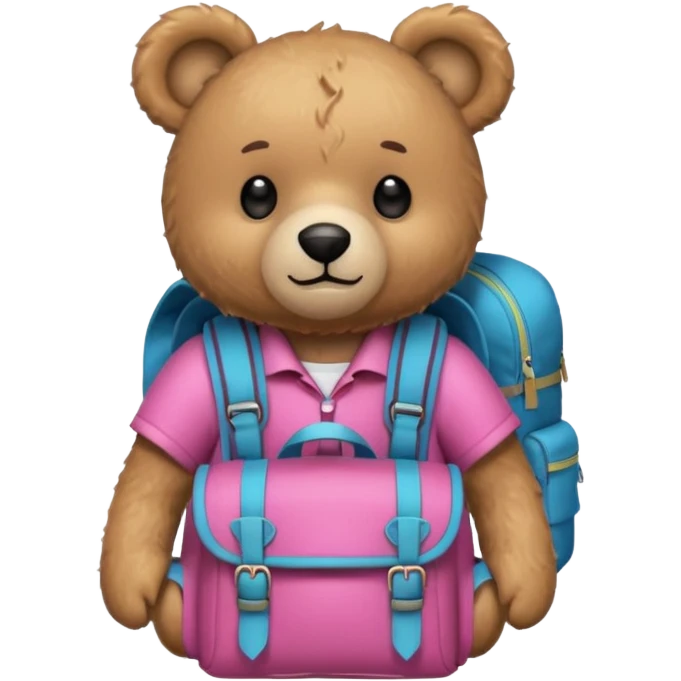  Teddy bear camping pink emoji