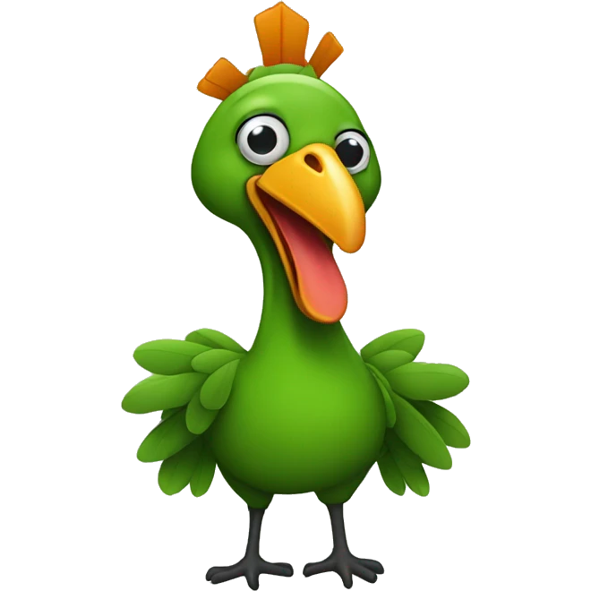 funny green turkey emoji