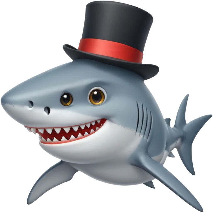 Shark with a top hat emoji