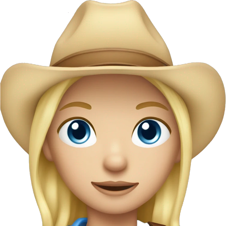 a cowgirl with blonde hair and blue eyes  emoji