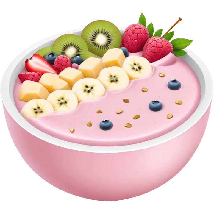 pastel pink and white smoothie bowl emoji