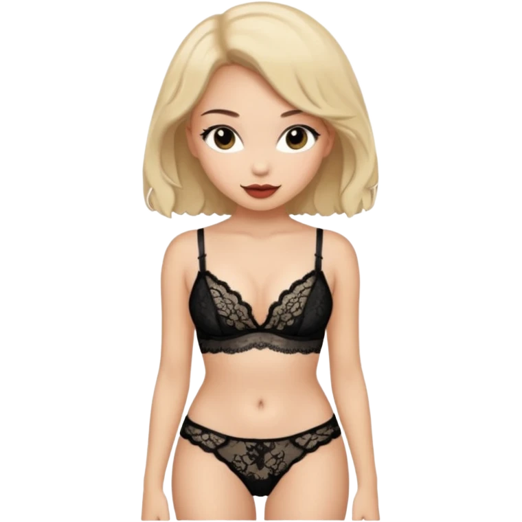 Girl with sexy bra and miny panty emoji
