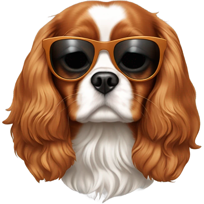 Dog Cavalier King Charles Spaniel with sunglasses  emoji