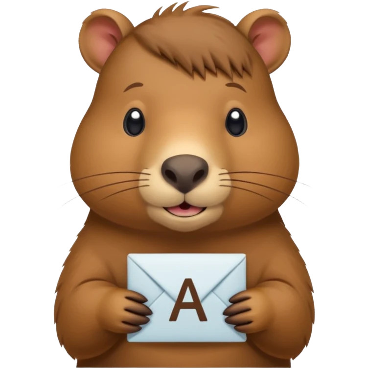 Un capybara kawail avec la lettre A  emoji