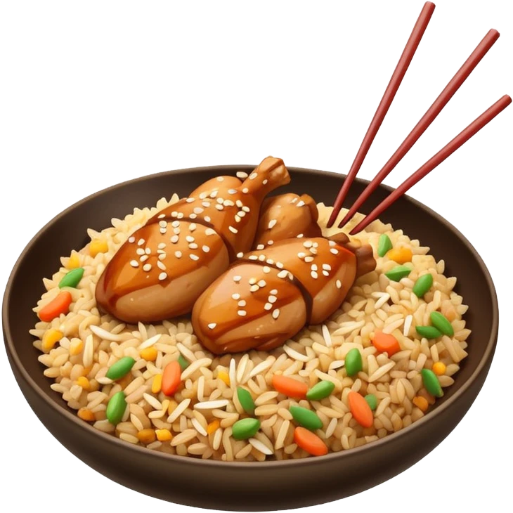 Teriyaki chicken and fried rice emoji