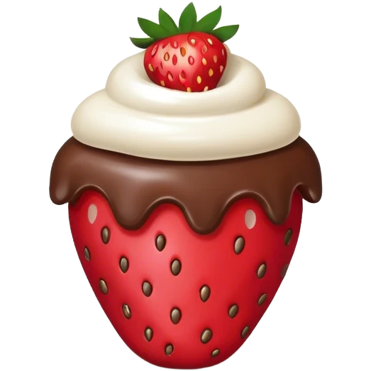 Chocolate covered Strawberry cup emoji