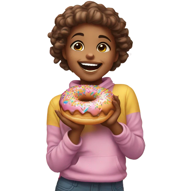 Sugar high little girl donut emoji