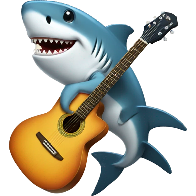 Shark with a guitar  emoji