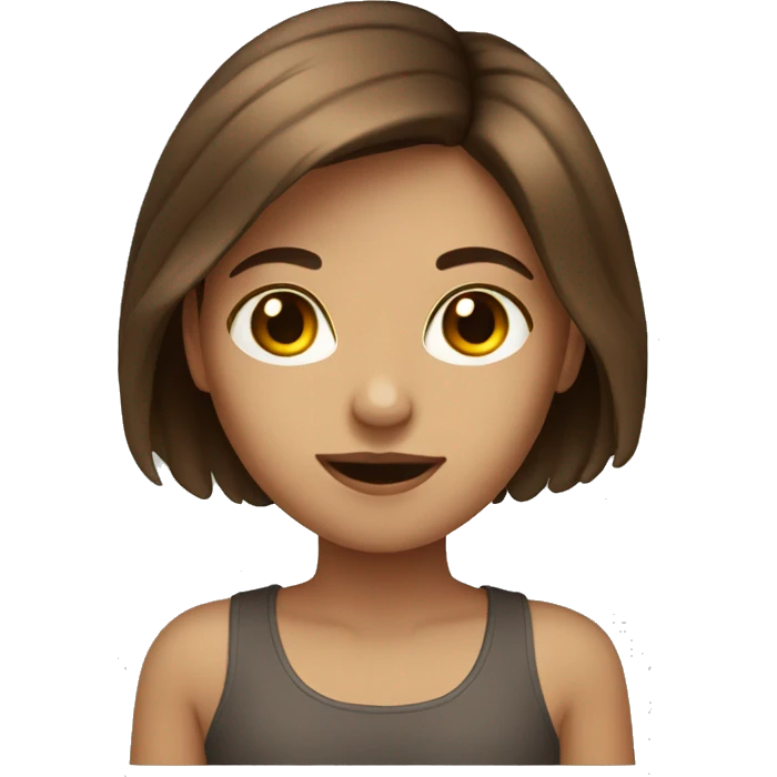 Mid length brown hair girl emoji
