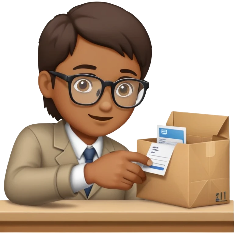 person picking up a package or order at a counter emoji