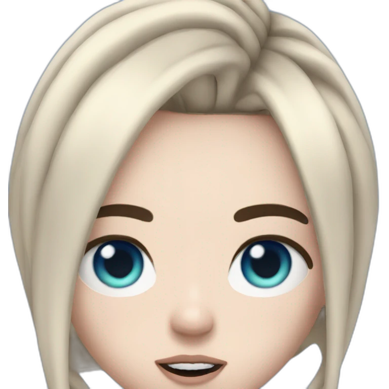 Billie eilish chanteuse cheveux bleu yeux bleu emoji